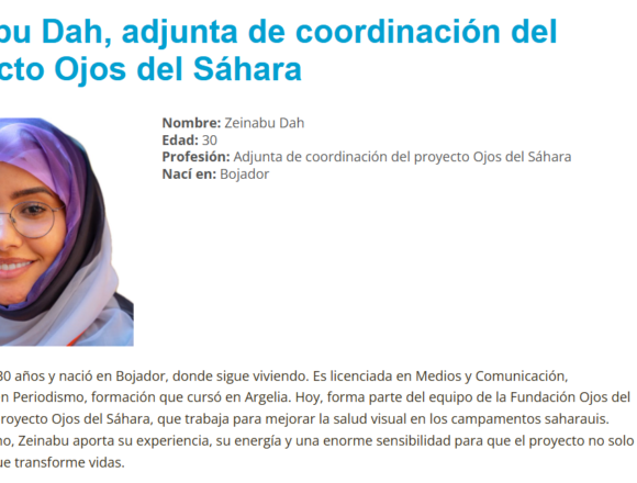 Zeinabu Dah, adjunta de coordinación del proyecto Ojos del Sáhara – Ulls del món