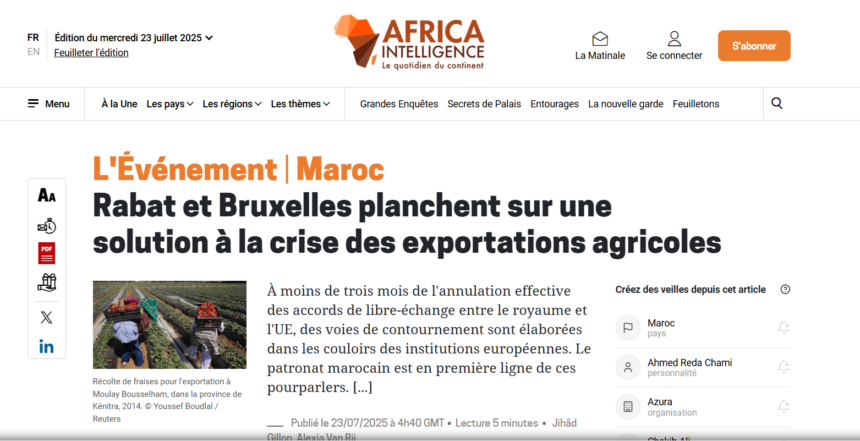 ¡Basta de complicidad europea con el expolio marroquí! | Rabat y Bruselas maniobran para esquivar la anulación de los acuerdos agrícolas en el Sáhara Occidental