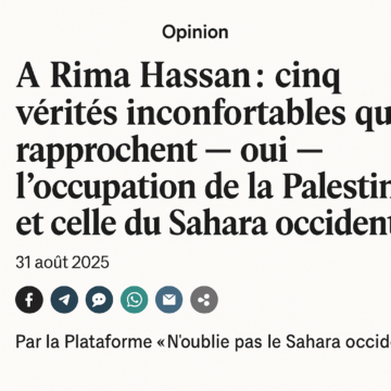 0b8a653d-7627-4e7f-a319-bbe8b8d46e81 Opinion | À Rima Hassan : cinq vérités inconfortables qui rapprochent — oui — l’occupation de la Palestine et celle du Sahara Occidental