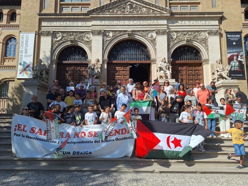 Manifestación a favor del Sáhara Occidental, este viernes en Zaragoza
