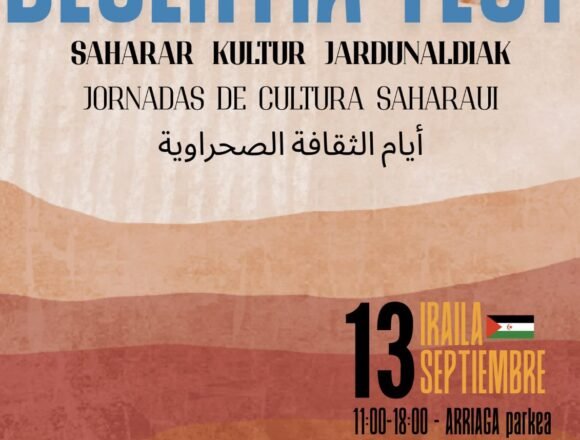 13 de septiembre en Vitoria-Gasteiz: ¡Acércate a la primera edición de la jornada de cultura saharaui Desertia Fest!