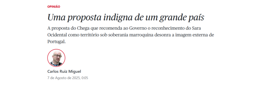 Una propuesta indigna de un gran país (Uma proposta indigna de um grande país) – Lectura del artículo de Carlos Ruiz Miguel, publicado en el diario portugués PÚBLICO