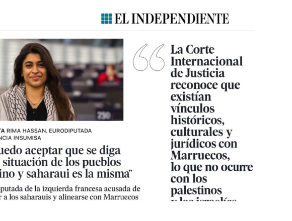 wertyui Opinión | A Rima Hassan: cinco verdades incómodas que igualan —sí— la ocupación de Palestina y la del Sáhara Occidental