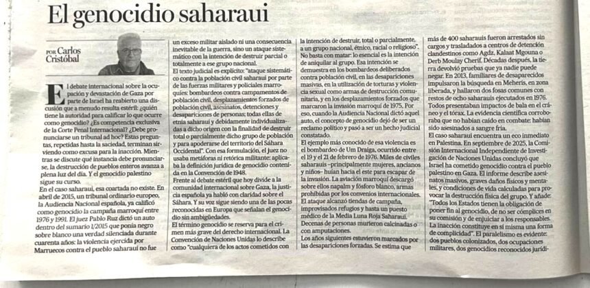 5634d8c6-b851-4cbf-a0c8-ad30e351b90f El genocidio saharaui – Carlos Cristóbal en Noticias de Navarra