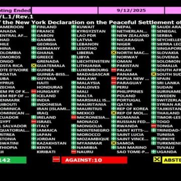 ONU Palestine vote_20250912164624 Naciones Unidas: La Asamblea General vota a favor de la resolución que respalda la Declaración de Nueva York sobre la solución de dos Estados y el establecimiento de un Estado palestino independiente