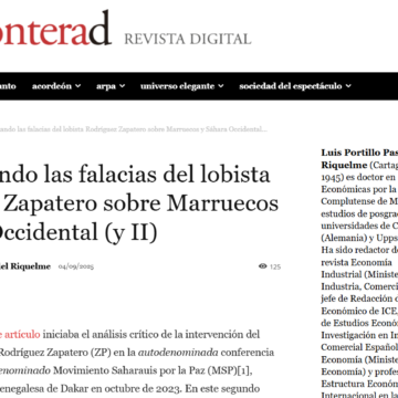 asdfghj “Desmontando las falacias del lobista Rodríguez Zapatero sobre Marruecos y Sáhara Occidental (y II)» – Lectura del trabajo de Luis Portillo Pasqual del Riquelme