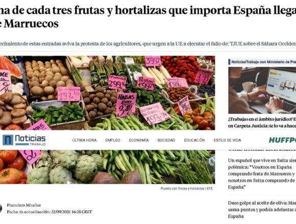 spainvegimoroc Agricultores españoles contra las importaciones de Marruecos mientras se denuncia el expolio del Sáhara Occidental