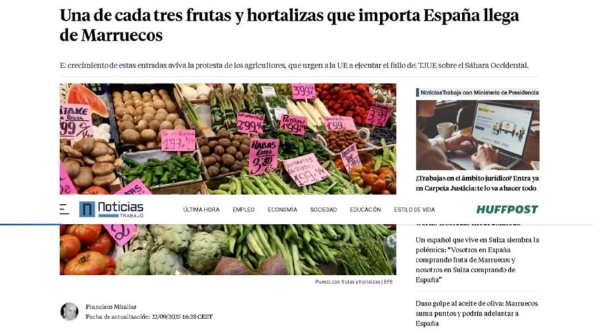 Agricultores españoles contra las importaciones de Marruecos mientras se denuncia el expolio del Sáhara Occidental