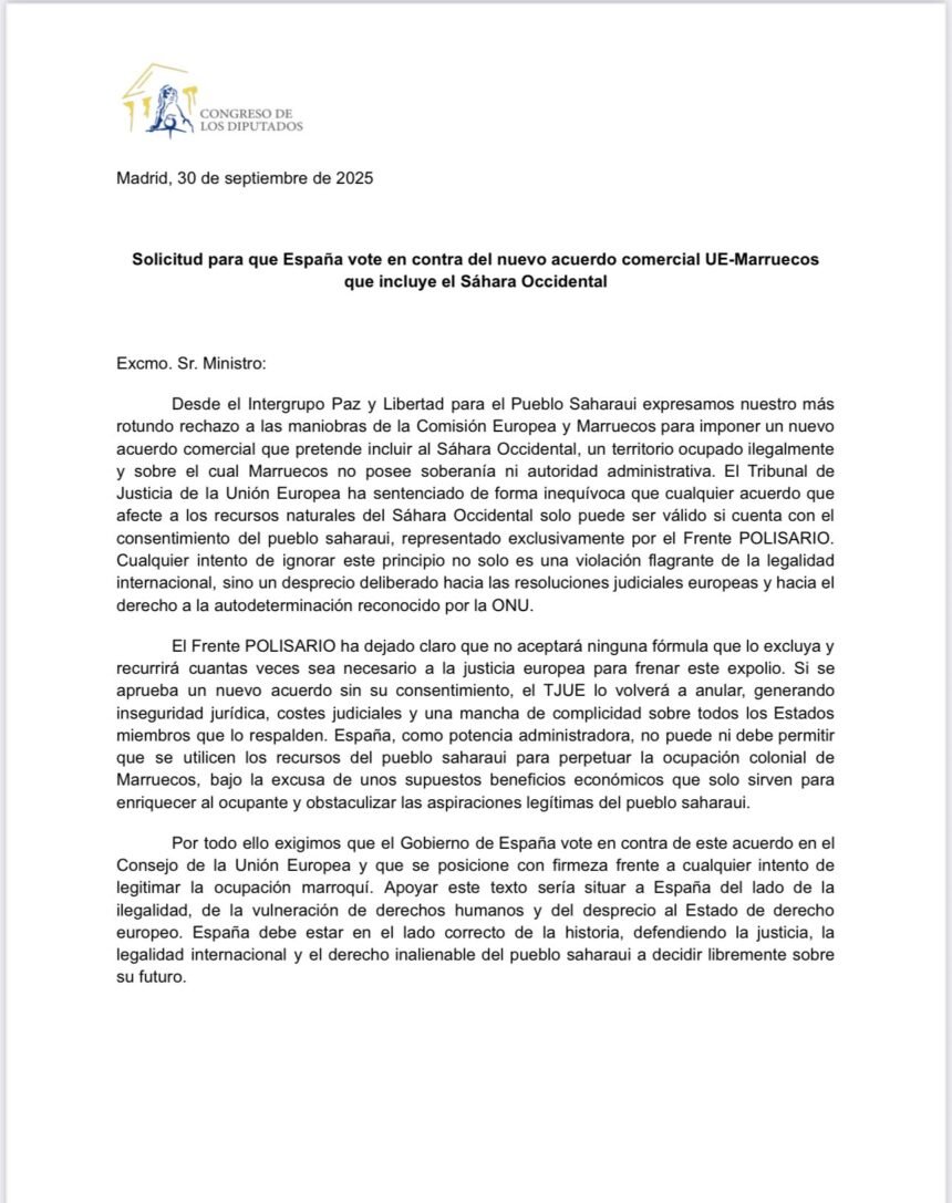España ante la encrucijada: legalidad internacional o complicidad con el expolio del Sáhara Occidental