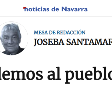 GTFYHJK Tampoco olvidemos al pueblo saharaui – Joseba Santamaría, director de NOTICIAS DE NAVARRA