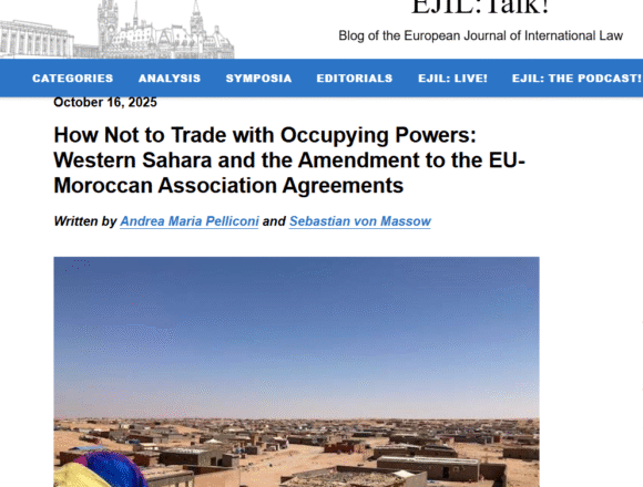 La UE vuelve a traicionar al pueblo saharaui: la enmienda al Acuerdo de Asociación con Marruecos legaliza el expolio