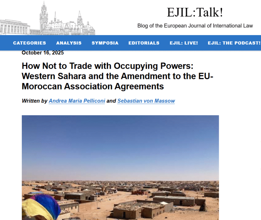 La UE vuelve a traicionar al pueblo saharaui: la enmienda al Acuerdo de Asociación con Marruecos legaliza el expolio