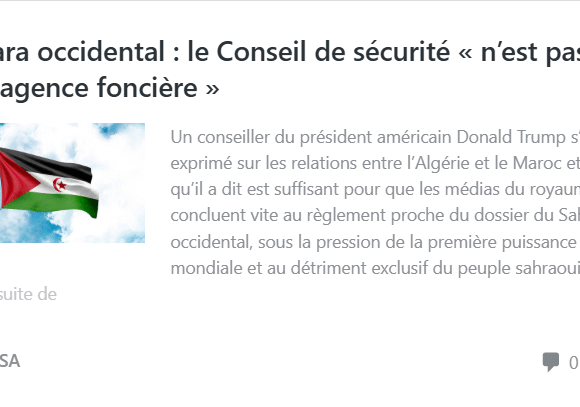 asdfcgvhbn LE CONSEIL DE SÉCURITÉ N’EST PAS UNE AGENCE IMMOBILIÈRE – Analyse | Plateforme N’oublie pas le Sahara Occidental