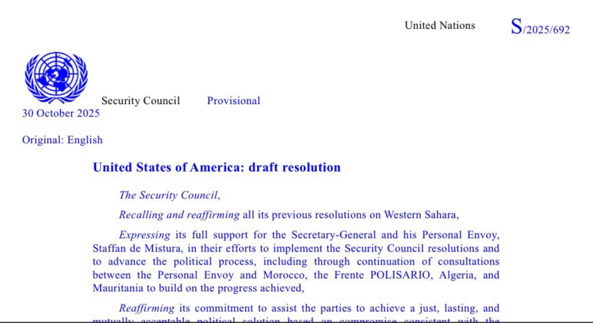 L’ONU renouvelle la MINURSO sans valider le plan d’autonomie marocain : le blocage se poursuit – CONSEIL DE SÉCURITÉ (31/10/2025)
