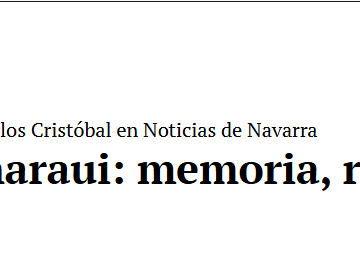 sdfghj Pueblo Saharaui: memoria, resistencia y actualidad – Carlos Cristóbal en ECSAHARAUI