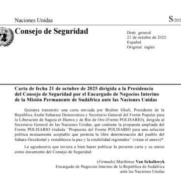 EL FRENTE POLISARIO PRESENTA A LA ONU UNA PROPUESTA AMPLIADA PARA UNA SOLUCIÓN JUSTA Y DEFINITIVA EN EL SÁHARA OCCIDENTAL – Texto completo