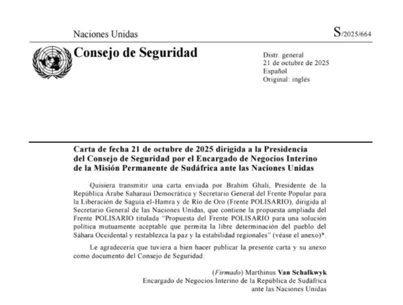 zxcsxdcv EL FRENTE POLISARIO PRESENTA A LA ONU UNA PROPUESTA AMPLIADA PARA UNA SOLUCIÓN JUSTA Y DEFINITIVA EN EL SÁHARA OCCIDENTAL – Texto completo