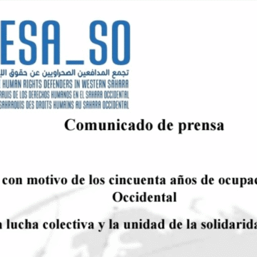 Asdgtfhjkl «Por la lucha colectiva y la unidad de la solidaridad africana» – Comunicado de prensa del Seminario Africano con motivo de los 50 años de ocupación marroquí del Sahara Occidental