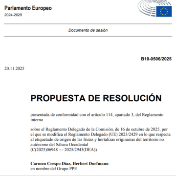 🇪🇺 El Parlamento Europeo decide hoy si legitima o frena el engaño del etiquetado marroquí en el Sáhara Occidental