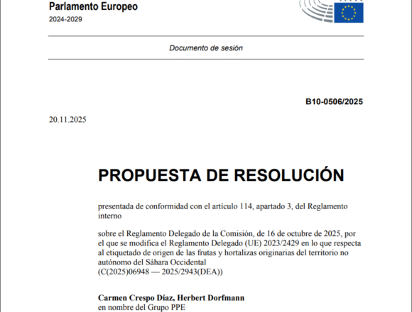 SRDTFGHRETRYTGHJ 🇪🇺 El Parlamento Europeo decide hoy si legitima o frena el engaño del etiquetado marroquí en el Sáhara Occidental