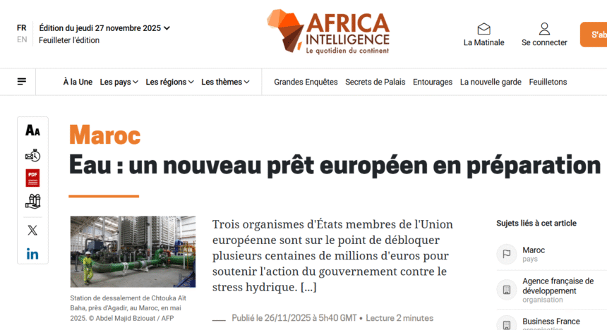 asdfewesdfewsdf La UE ultima un préstamo de 350 millones para proyectos de agua en Marruecos: la diplomacia económica vuelve a activarse