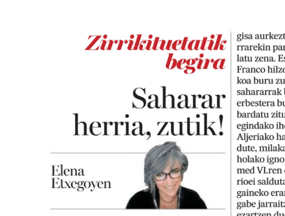 asdfgh Saharar herria, zutik! – Elena Etxegoyen en Noticias de Navarra