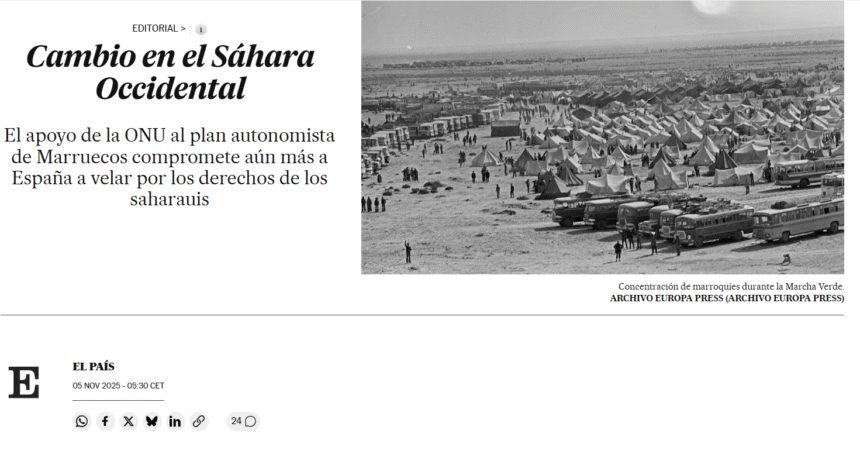 sdfgfresrdfgrewrtf EL PAÍS difunde el relato marroquí sobre el Sáhara Occidental: del periodismo a la propaganda de Marruecos