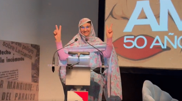 Aminatou Haidar en Lanzarote: “España contribuye a perpetuar la ocupación ilegal del Sahara Occidental”