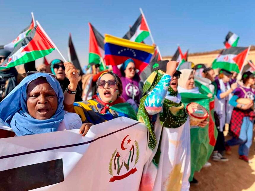 MARCHA-POR-EL-SAHARA-OCCIDENTAL-1-1 Mujeres del mundo participaron en la IV Marcha de la Plataforma Internacional de Mujeres por el Sáhara Occidental, PIMSO