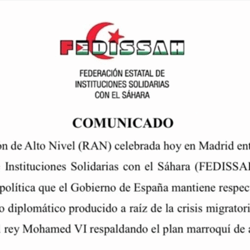 FEDISSAH denuncia que la RAN España–Marruecos consagra el abandono de la legalidad internacional y “blanquea” la ocupación del Sáhara Occidental