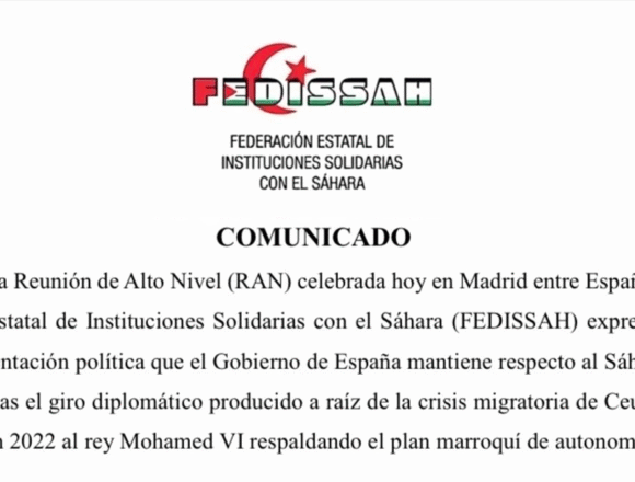 aqsdfsewqedfgvb FEDISSAH denuncia que la RAN España–Marruecos consagra el abandono de la legalidad internacional y “blanquea” la ocupación del Sáhara Occidental