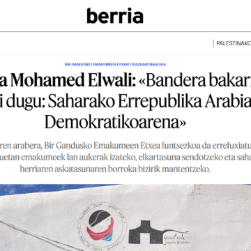 «Bandera bakarra nahi dugu: Saharako Errepublika Arabiar Demokratikoarena»