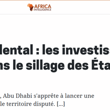 ergrewrwerwer Les Émirats arabes unis et les États-Unis se partagent le Sahara occidental sous occupation marocaine : des investissements « verts » pour transformer une occupation illégale en business