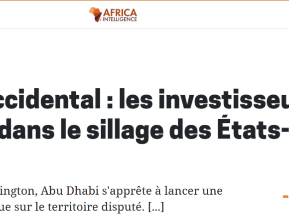 Les Émirats arabes unis et les États-Unis se partagent le Sahara occidental sous occupation marocaine : des investissements « verts » pour transformer une occupation illégale en business