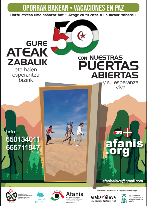sdcfvdsadfcv #VacacionesEnPaz2026 | ‘Oporrak bakean’ programak Arabako 40 familiaren elkartasuna lortu nahi du datorren udan adingabe sahararrak etxean hartzeko « Prentsa oharrak