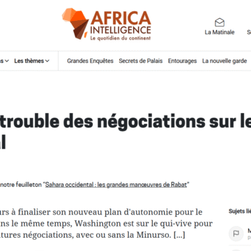 Les États-Unis cherchent à reléguer l’ONU au second plan au Sahara occidental tandis que le Maroc freine le processus, incapable de présenter une autonomie « crédible », selon Africa Intelligence
