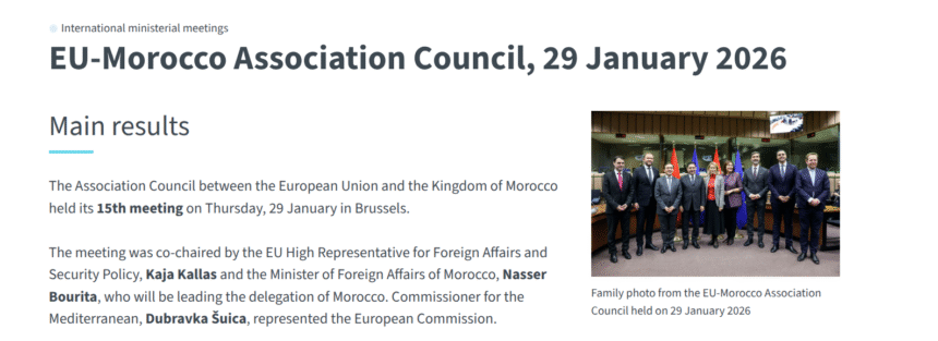 El nuevo comunicado UE-Marruecos no reconoce la soberanía marroquí sobre el Sáhara Occidental ni cambia la posición europea