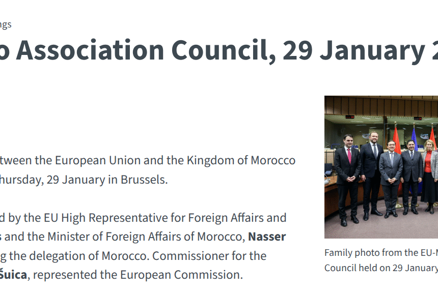 wqertyui Le nouveau communiqué UE–Maroc ne reconnaît pas la souveraineté marocaine sur le Sahara occidental et ne modifie pas la position européenne