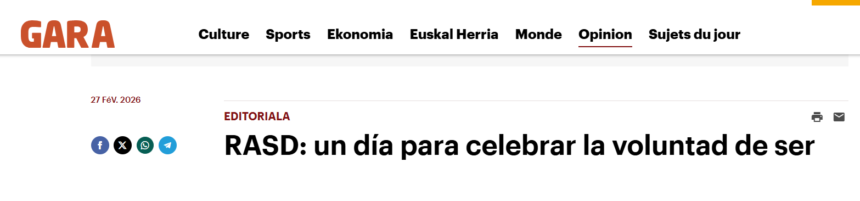 RASD: un día para celebrar la voluntad de ser | Opinion | GARA Euskal Herriko egunkaria