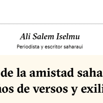 asdfdewedfrg Generación de la amistad saharaui: veinte años de versos y exilio – Ali Salem Iselmu en Iritzia | naiz:
