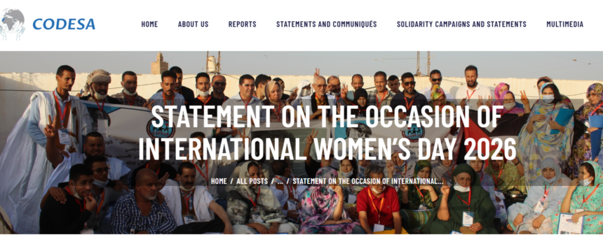 Día Internacional de la Mujer: CODESA denuncia la represión contra las mujeres en el Sáhara Occidental