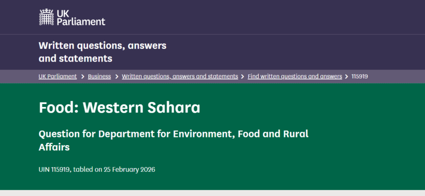 El Gobierno británico afirma que los productos del Sáhara Occidental no pueden etiquetarse como marroquíes