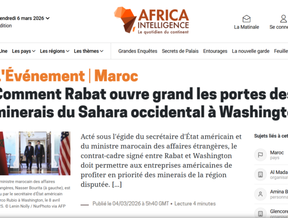 Minerales estratégicos del Sáhara Occidental: el acuerdo entre Estados Unidos y Marruecos revela la dimensión geopolítica del conflicto