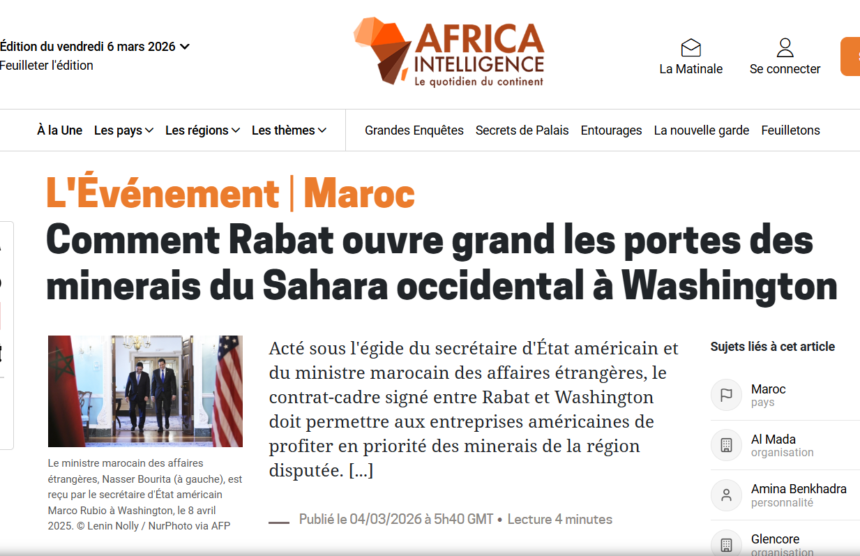 Minerales estratégicos del Sáhara Occidental: el acuerdo entre Estados Unidos y Marruecos revela la dimensión geopolítica del conflicto