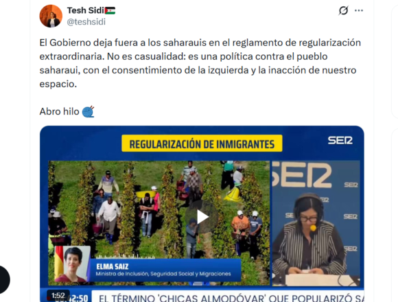 1q2w3er2123e4r Sáhara Occidental: Tesh Sidi denuncia “violencia institucional” contra los saharauis en España