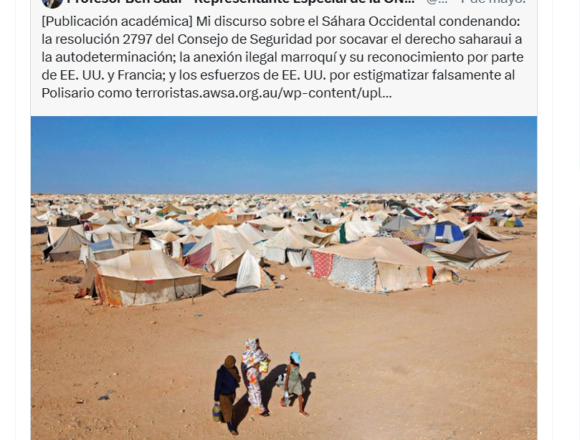Sáhara Occidental: experto de la ONU denuncia la deriva internacional contra la autodeterminación saharaui