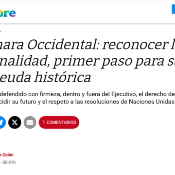TEMA DE ACTUALIDAD | Estrella Galán sitúa la Ley de Nacionalidad Saharaui como primer paso para saldar la deuda histórica de España