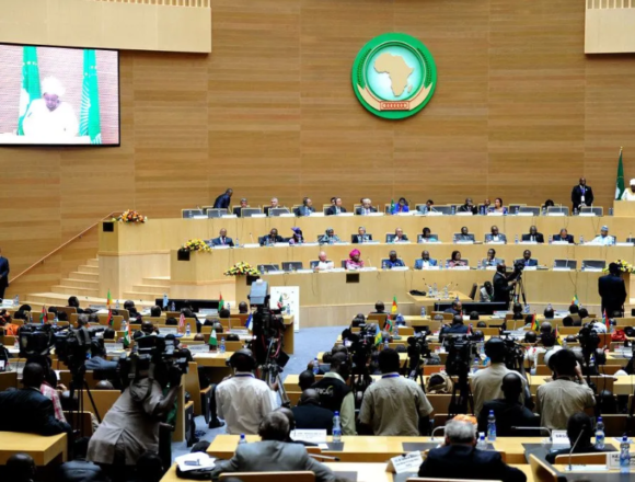 Réunion de l’Union africaine à Addis-Abeba avec les délégations des États membres.