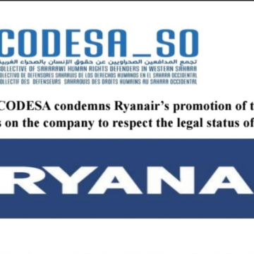 codesaRyanair Ryanair promociona Dajla como destino turístico y CODESA denuncia otra forma de normalizar la ocupación del Sáhara Occidental