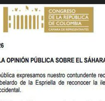 sedebia Colombia no habla con una sola voz: más de 40 congresistas rechazan el giro contra la República Saharaui